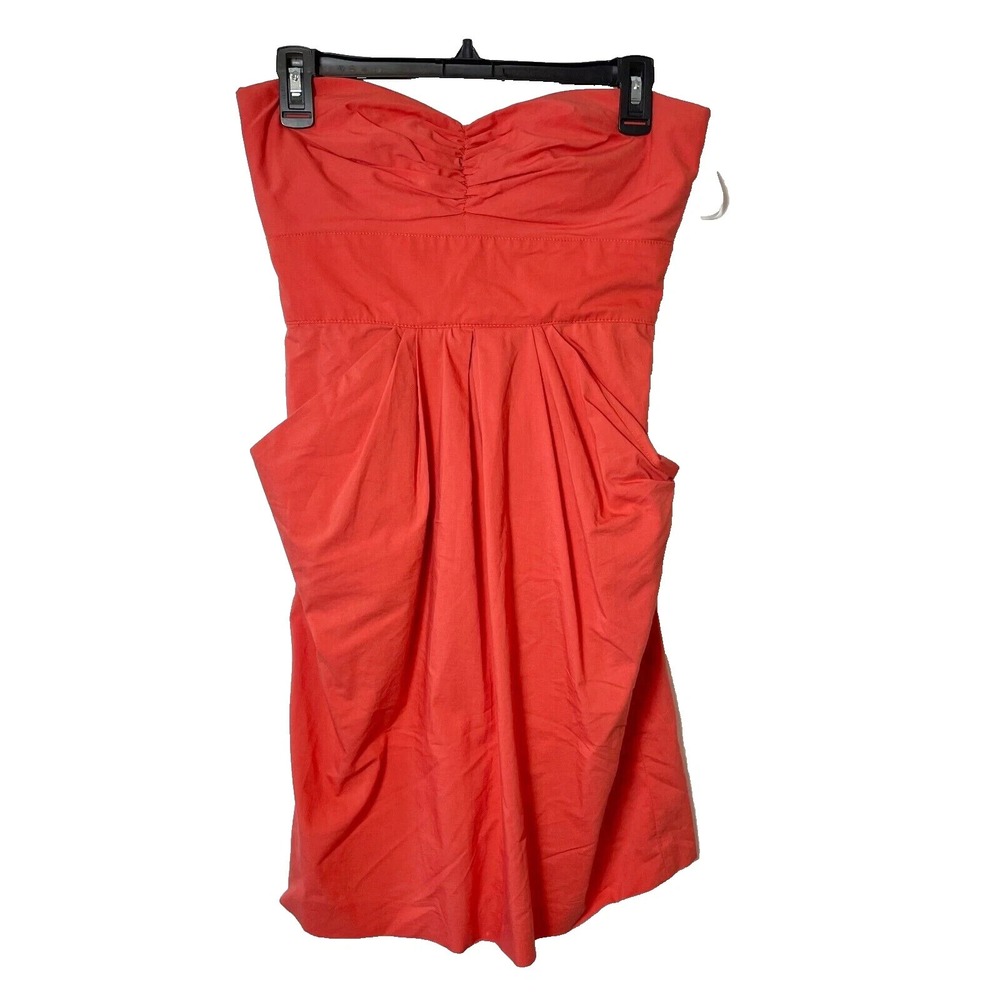 Suzi‎ Chin For Maggy Boutique Strapless Mini Cocktail Dress 4 Orange Sweetheart